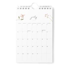 Karto Mini Wall Calendar 2025-2026 - Vertical 6x9 inch July 2025 to December 2026 - Small, Versatile, and Easy Planning with the Aesthetic Desk Monthly Calendar - Flowers