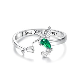 zaxsj Sterling Silver Cat/Pug Dog/Elephant/Panda/Axolotl/Unicorn Rings : Adjustable Cute Animal Hypoallergenic Ring Jewelry Gift for Women Daughter, Sterling Silver, Cubic Zirconia