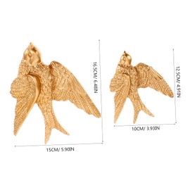 Ciieeo 2pcs Retro Swallow Wall Hanging Decor Unique Pendant Art for Indoor Outdoor Stylish Garden Wall Adornment Lightweight Resin Craft for Home Decoration