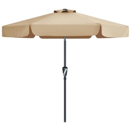 MASTERCANOPY Valance Patio Umbrella for Outdoor Table Market,7.5ft, Tan