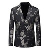 UNINUKOO Mens Floral Tuxedo Suit Jacket Casual Dress Party Flower