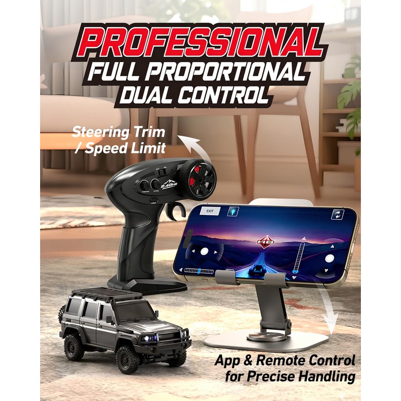 ARRIS 1/43 Desktop RC Crawler 4WD with Full Proportional Control