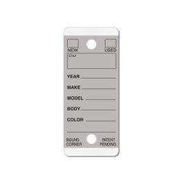 Round Corner Self-Laminating Key Tags – 250 or 500 Pack – Waterproof & Durable – Includes 7/8” Rings – Multiple Colors (EZ407) (Gray Round Corner Self Laminating Key Tags)