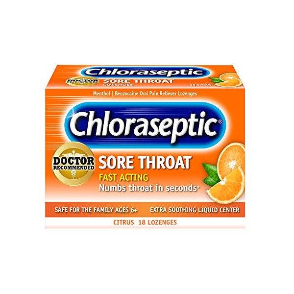 Chloraseptic Chloraseptic Sore Throat Lozenges, Citrus, 18 Count, 1 Pack