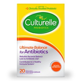 Culturelle Probiotics Ultimate Balance Probiotic for Use with Antibiotics - 20 Count – Probiotic Capsules Help Restore Good Bacteria Lost During Antibiotic Use & Contribute to A Healthy Immune System