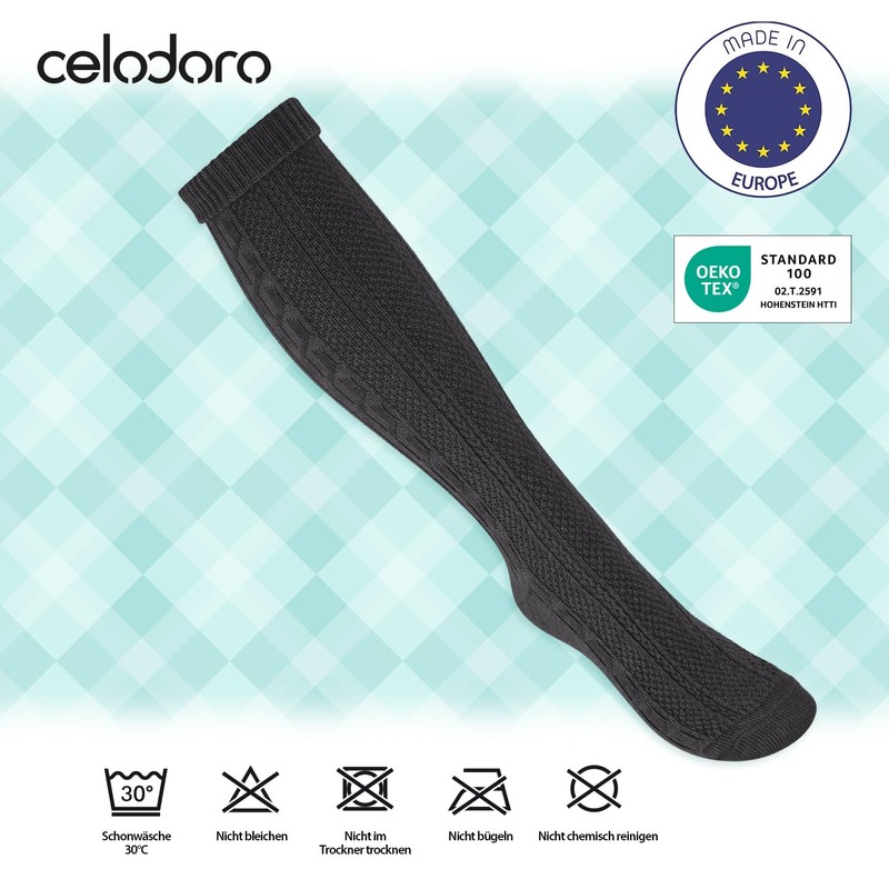 Celodoro Women's and Men's Costume Knee Socks (2 Pairs) Oktoberfest
