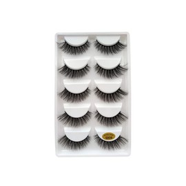 5 Pairs 3D Mink Eyelashes Super Dense Stage Makeup Natural False Eyelashes Long Eyelashes Extension Fake Eyelashes Handmade (G806-box)