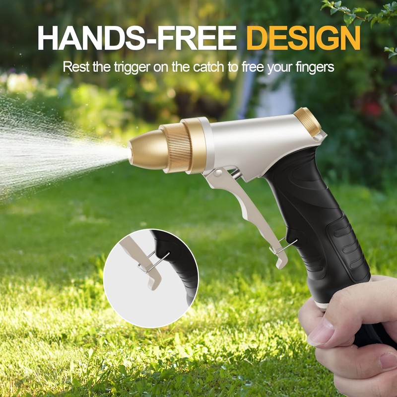 Garden Hose Nozzle, Heavy Duty Spray Nozzle for Watering, Water