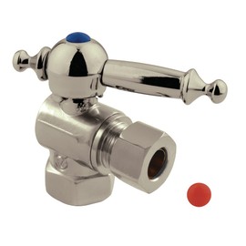 Kingston Brass CC33108TL 3/8" IPS X 3/8" OD Comp Angle Stop Valve, Brushed Nickel