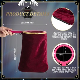 Wettarn 2 Pcs Magic Props Change Bag Magic Change Bag with Zipper Twisting Handle Make Things Appear Disappear Magic Trick Bag Magic Stage Prop Accessories for Kids Adults Boys Girls Gift