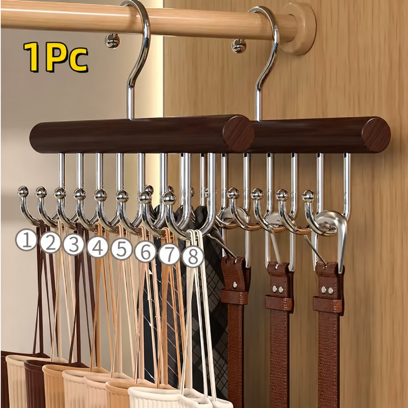 Wooden Hanger Organizer for Bras & Underwear – Multi-Hook Closet
