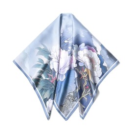 SHIROUYU 100% Mulberry Silk Scarf 35" Large Square Lightweight Scarf - Women's Silk Shawl -Silk Headband With Gift Packed