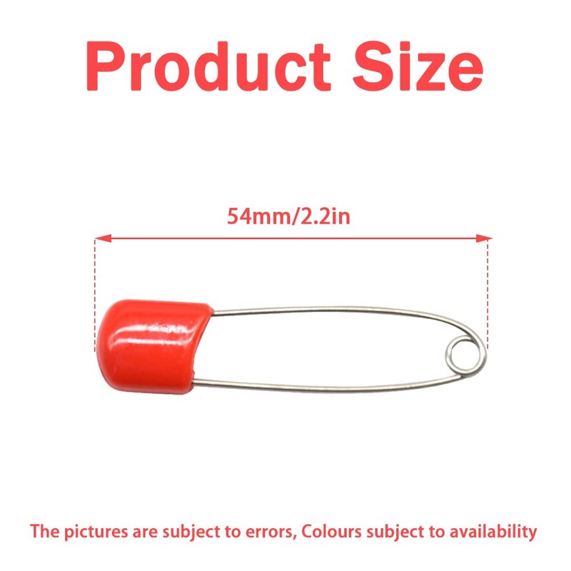 Hocansen 50 PCS Safety Pin 54mm/2.2in Baby Diaper Pins for