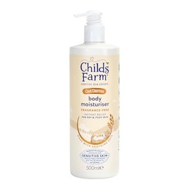 Childs Farm OatDerma Body Moisturiser, Fragrance Free, Soothing Hydration, Sensitive Skin, Emollient, Baby, Kids, 500ml
