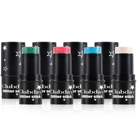 FantasyDay Body Glitter Stick, 4 Colors Mermaid Sequins Glitter Gel for Face and Body, Waterproof Chunky Glitter for Stage Party Club Holographic Glitter Makeup, Blue Face Glitter Gel Eye Glitter