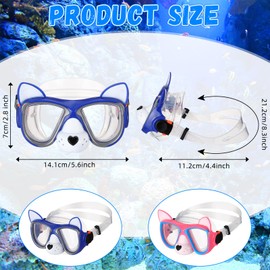 Fabbay 2 Pcs Kids Swim Goggles with Nose Cover Ages 4-7 Funny Dog Snorkel Mask Kids Anti Fog Diving Swimming Goggles No Leaking Clear Waterproof Snorkel Goggles