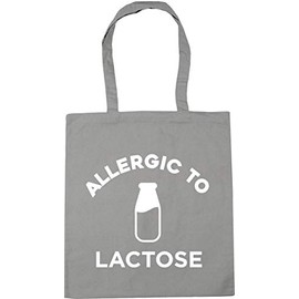 Hippowarehouse Allergic to Lactose Tote Shopping Gym Beach Bag 42cm x38cm, 10 litres