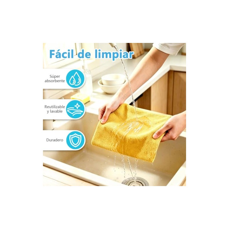 Rollo de Toallas de Microfibra,Paquete de 75,Paños de Microfibra,Trapos de