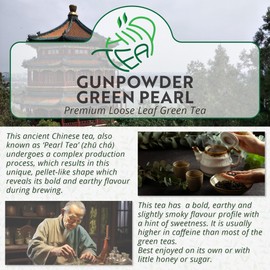 Gunpowder Green Pearl Loose Leaf Green Tea – Chinese Pearl Tea (100g)