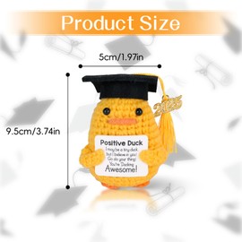 Graduation Gifts, Inspirational Positive Duck with Cap and Greeting Card, Funny Emotional Support Pickle, High School University Graduation Gifts for Her Him