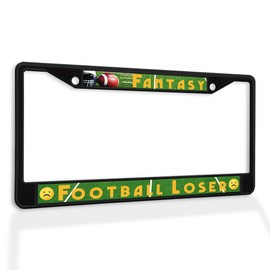 Metal Insert License Plate Frame Fantasy Football Loser B Weatherproof Car Accessories Black 2 Holes Solid Insert