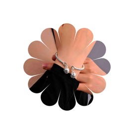 Xmsrn Vintage Bell Bangle Bracelet Punk Bell Cuff Bracelet Silver Twisted Wire Bangle Cuff Bracelet Open Bell Bangle Cuff Bracelet for Women