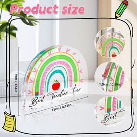 Thank You Teacher Gifts,Teacher Gifts for Women,Rainbow Acrylic Plaque,Gifts for Teachers,Teacher Appreciation Gifts,Teacher Leaving Gifts,Office Desk Decor,Retirement Gift for Teacher