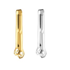 NentMent 2 Pack Food Tongs Cat Paw Ice Suger Serving Tong Non-Slip Cooking Clip Baking Clips Steak Clamp Bear Claw Meal Clips 304 Stainless Steel Desert Barbecue Buffet Toaster Tools Kitchen Gadgets