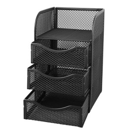 Organizador De Escritorio De Malla Con Cajón, Organizador De Almacenamiento De Escritorio De 3 Cajones Organizadores De Escritorio Multifuncionales...