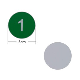 Plastic Number Tags Engraved Numbered Tags ID Tags Key Tags Without Hole (1-50, Green)