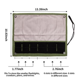 Baizoy Pocket Knife Display Bag,6 Slots with Pocket Knives, Folding Small Knife Storage Pouch, Knife Roll Bag Organizer, Knives Roll Collection Protector Bag, Tactical Outdoor for EDC Mini Knife Bags