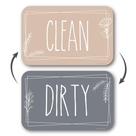 Double-Sided Dishwasher Magnet Clean Dirty Sign, Clean and Dirty Magnet for Dishwasher, Dirty or Clean Magnetic Signs, Clean/Dirty for Stainless Steel decor, Dish Washer Sign Magnet