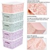 BUYGOO 5Pcs Plastic Storage Baskets with Lids Muti-colour Plastic Organizer