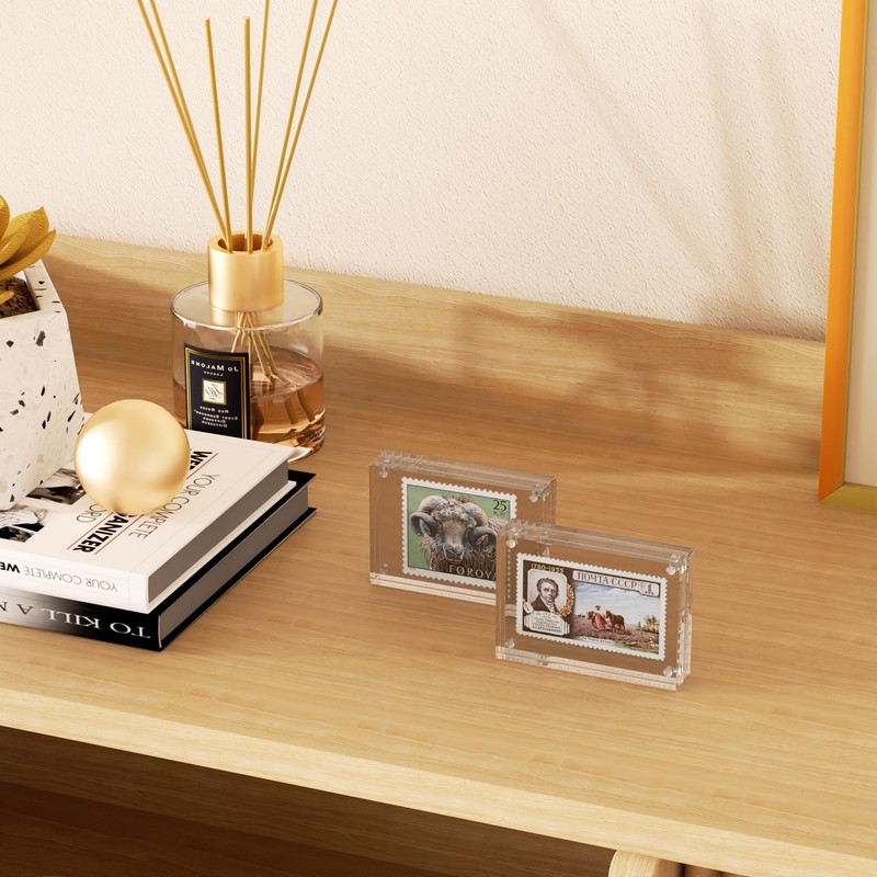 Hongtuocb 2.5x3.5 inch Acrylic Picture Frame 2 Pack, Clear Freestanding