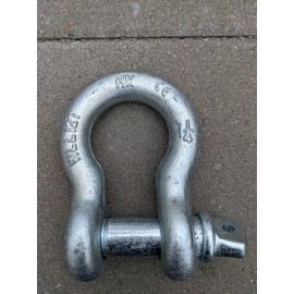 Ring 1-1/4" Bow Shackle D-Ring  Galvanized Zinc Clevis Screw Pin 12T 24,000lbs