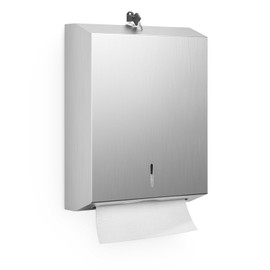Paper Towel Dispenser Wall Mount Commercial, Stainless Steel Hand Towel Dispenser with Lock, c-fold/Multi-fold/Tri-fold Large Capacity Tissue Holder