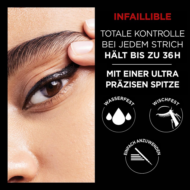L'Oréal Paris Infaillible 27h Grip Precision Felt Liner, Black, Eyeliner