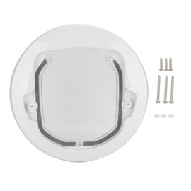 Twoway In Out Pet Dog Cat Flap Magnet Door Round Plastic Doorway Supply White Color