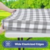 Smiry Picnic Table Cloth 2 Pack, Waterproof Elastic Fitted Tablecloths