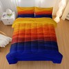 Nttopship Geometric Splicing Comforter Sets King Size,Orange and Blue Graffiti