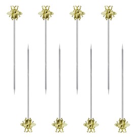 FL-WITHYOU Bees Cocktail Reusable Picks martini toothpicks metal toothpicks fancy toothpicks for appetizers 8 pieces