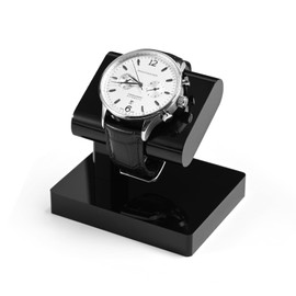 Oirlv Acrylic Jewelry Display Single Watch Stand for Men Acrylic Bracelet Watch Holder for Women (Black)