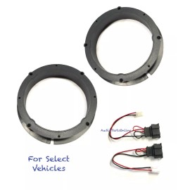 Unbranded 2 6.5" Door Speaker Adapter Mount Plates + Speaker Harness for some 1995-Up VW