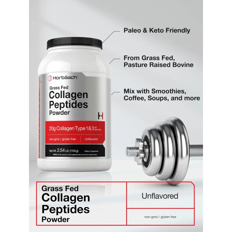 Horbaach Péptidos Colágeno Polvo 40 Oz Sin Sabor
