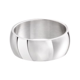 meditoys Stainless Steel Ring for Men and Women Band Ring 8.10 or 12 mm Wide Matte Silver / Brushed or Polished Silver, Stainless Steel
