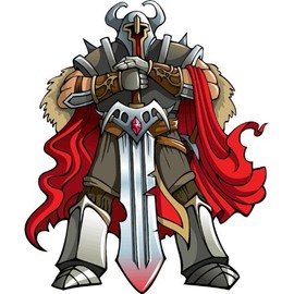 Knight and Sword Army Crusader Car Bumper Sticker Decal 4" x 5"