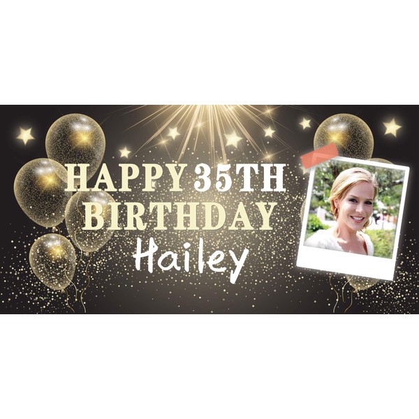 Wallart777 Happy Birthday Banner With Your Lover’s Photo, Customized Birthday