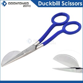 ODM 6'' Applique Duckbill Scissors Blade with Offset Handle Paddle BLUE PVC Handle