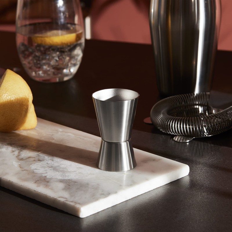 Alessi Cocktail Maßnahme, Edelstahl, Silber, 28 x 4.5 x 17
