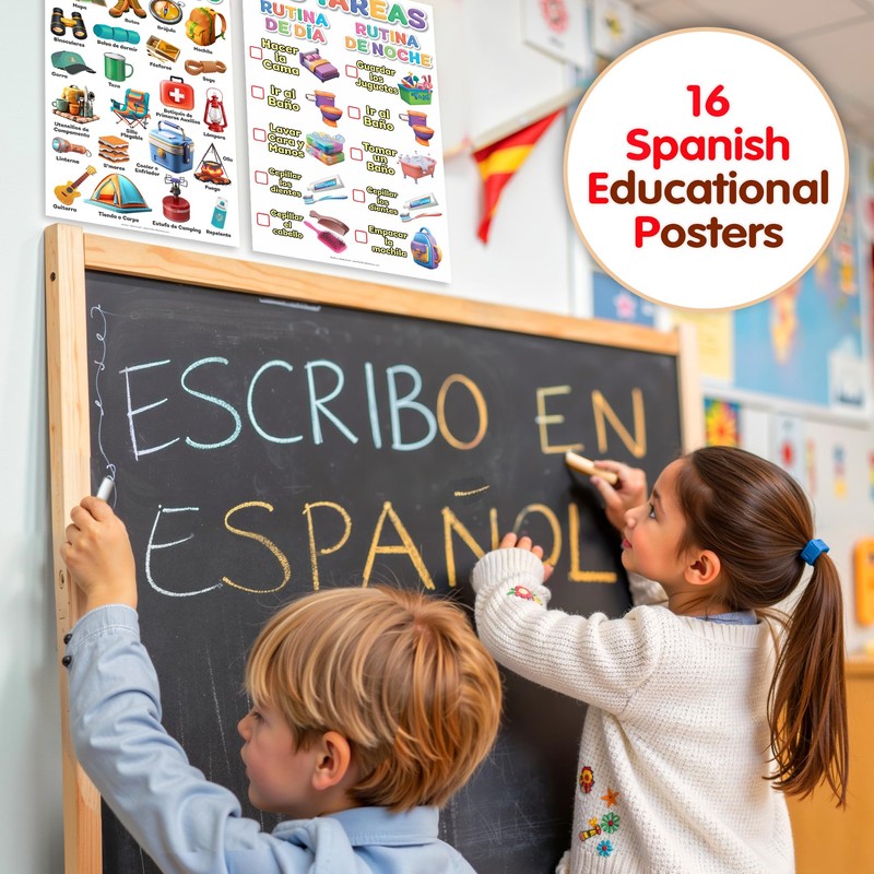 DeeDee's Workshop 16 Spanish Classroom Posters vol. 2, Spanish Learning